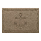 WaterHog Ship's Anchor all-weather doormat in light tan, featuring a raised anchor design in the center with a decorative rope like border, displayed on a white background. 