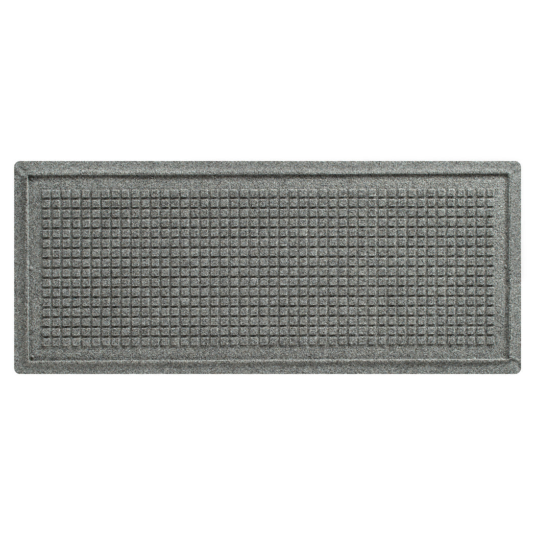 WaterHog Boot Tray indoor/outdoor premium mat with a deep grey, uniform grid design used as a place to leave your shoes or boots; an American-made mat. 