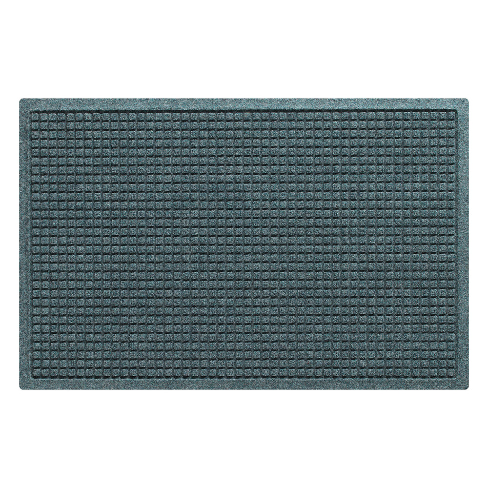 WaterHog traditional Squares 2x3 doormat in a light blue/grey, eco-friendly surface on a white background.