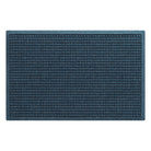 Overhead of a medium Squares WaterHog indoor/outdoor door mat with a relaxed blue uniform grid pattern.