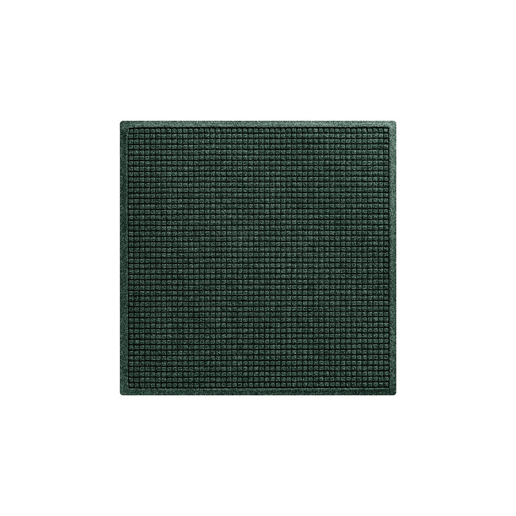 A genuine WaterHog 3x3 Squares mat with a deep green fade-resistant bi-level surface.