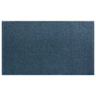 Overhead of a XL Squares WaterHog indoor/outdoor door mat with a relaxed blue fade-resistant surface.