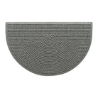 Overhead of a WaterHog Squares half-round doormat with a light grey eco-friendly surface shown on a white background.