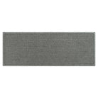 Traditional WaterHog medium-sized runner mat in a light grey squares fade-resistant patterned surface.