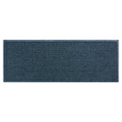 Overhead of a medium Squares WaterHog indoor/outdoor runner bi-level mat with a relaxed navy blue uniform grid design; an American-made mat.