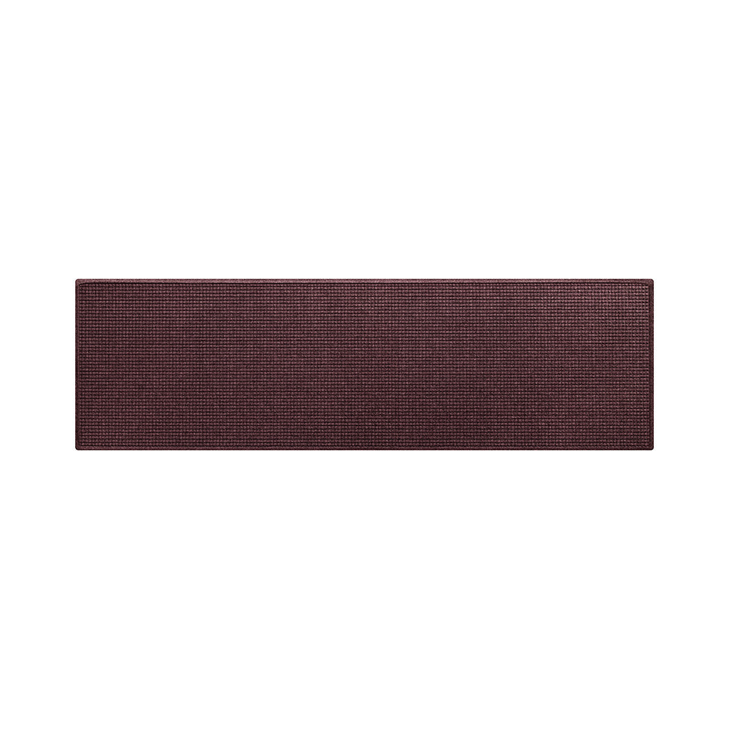 Long 3x10 WaterHog runner all-weather mat in a deep wine red, fade-resistant surface.