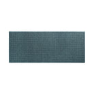 Classic Squares designed indoor/outdoor WaterHog runner mat in unique bluestone colored eco-friendly PET surface on rubber backing. 