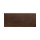 A medium WaterHog Squares outdoor runner mat with an earthy brown recycled PET surface and uniform grid pattern on rubber backing.