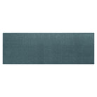 Overhead of a WaterHog Squares extra large and wide runner in a light blue/grey/green, stain-resistant surface.