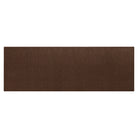 Overhead of a medium brown WaterHog extra large-sized outdoor runner mat in classic squares bi-level design on rubber backing made of recycled materials.