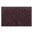 A WaterHog outdoor doormat with a tree design that spans from edge to edge, in a wine red color and backed by an incredible durable all rubber backing, shown on a white background.