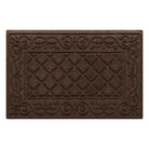 A warm brown WaterHog medium doormat in the two-part Tristan design - diamond pattern bordered by a scroll design, backed by the beast of our in-house rubber backing.